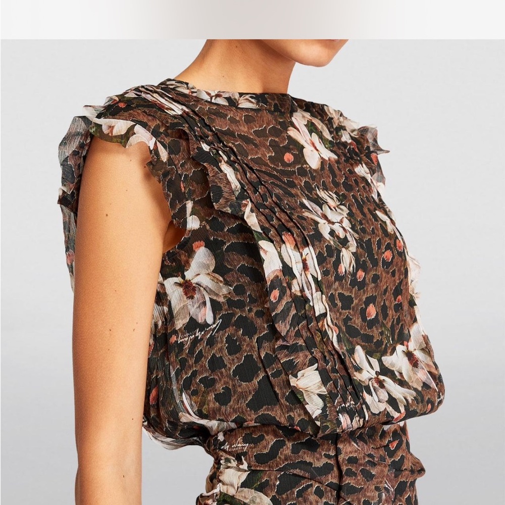 All saints Hali Alessandra leopard floral mini dress